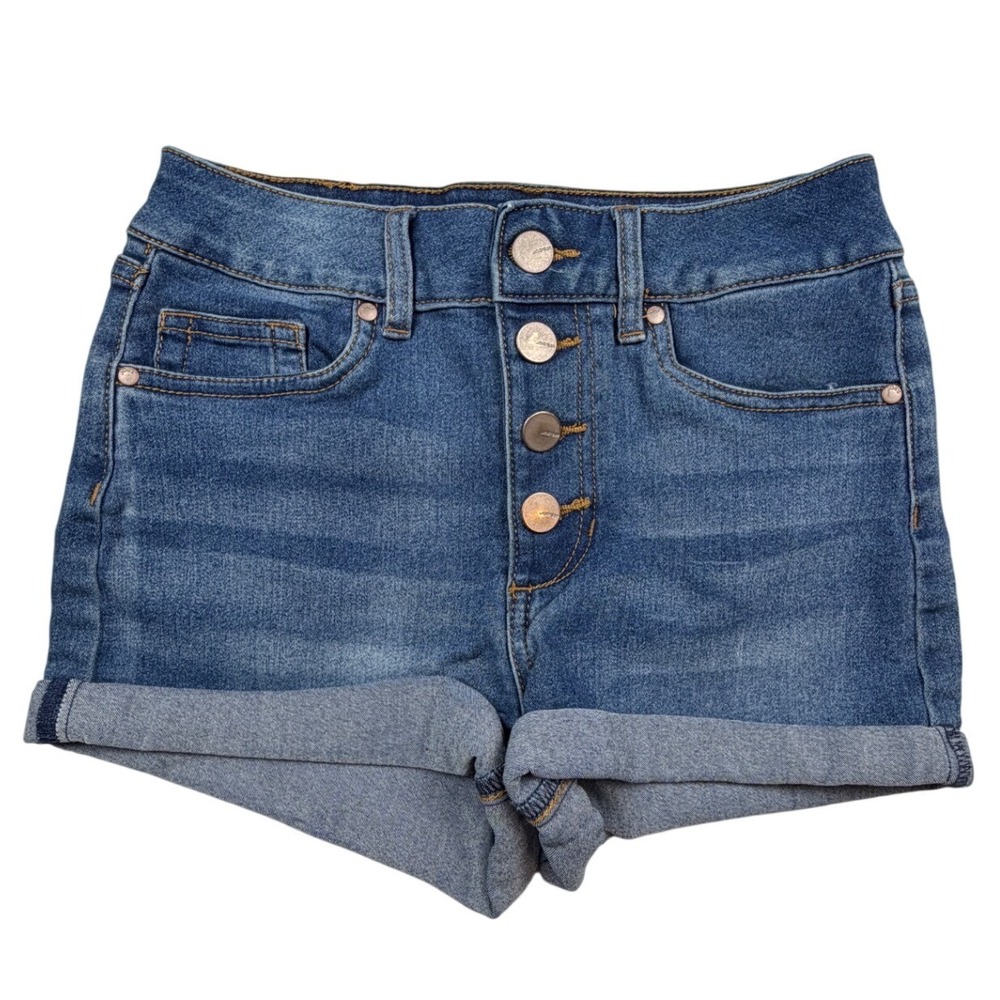 Joe's‎ Jeans Girls Blue Denim Shorts Button Fly Cuffed Size 14 Medium Wash